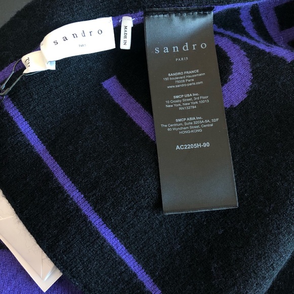 SANDRO Love Wool Blended Scarf - Picture 7 of 8